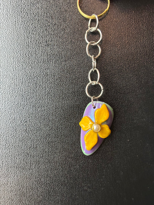 Periwinkle Pearl & Pop Keychain