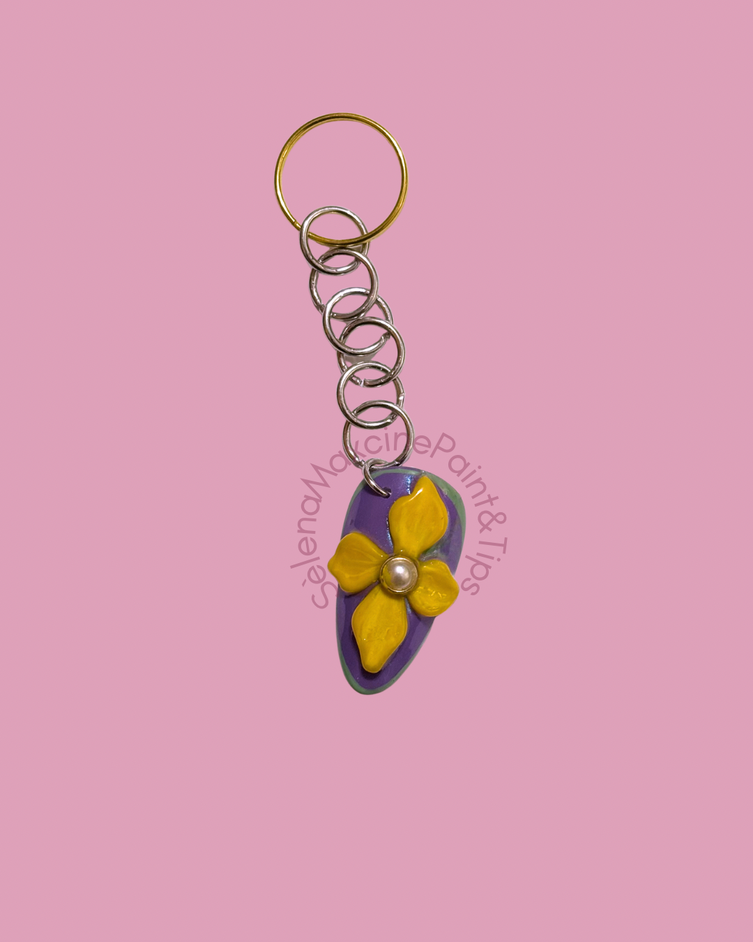 Periwinkle Pearl & Pop Keychain